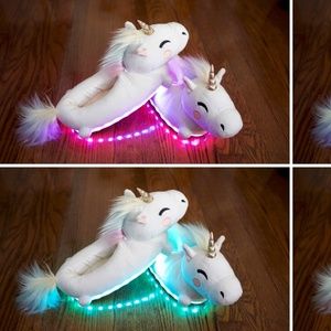 2 pairs of unicron light up slippers